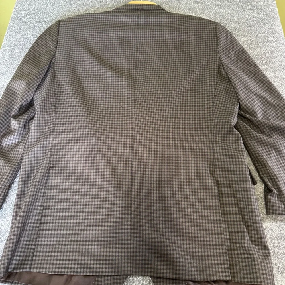 Peter Millar Blazer Mens 50XL Two Button Sport Coat Wool Check Brown Grey Luxury